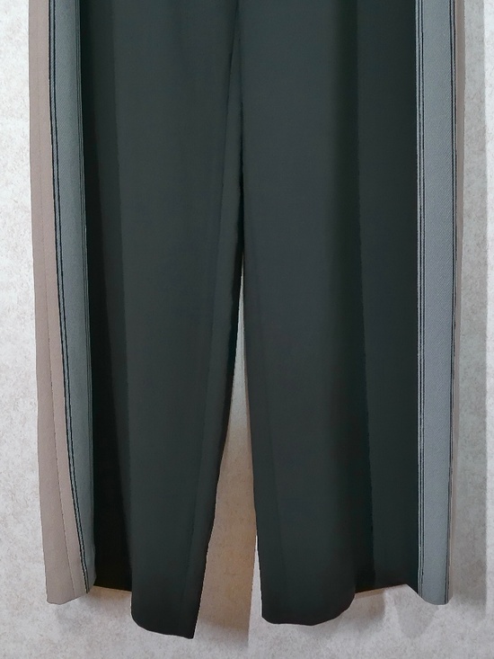 NWT BCBGMaxazria Palazzo Pants, Black,Side Stripes Gray&Kaki Elastic Waist Sz S - Picture 3 of 8